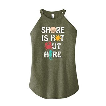 Juniors' Shore Is Hot Out Here High Neck Tank Top