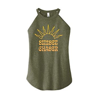 Juniors' Sunset Chaser High Neck Tank Top