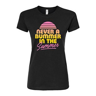 Juniors' Never A Bummer In The Summer Graphic Tee