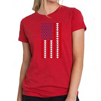Heart Flag - Women's Premium Blend Word Art T-shirt