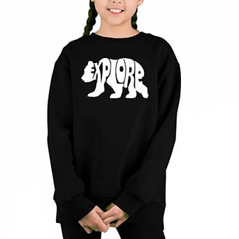 Explore - Girl's Word Art Crewneck Sweatshirt