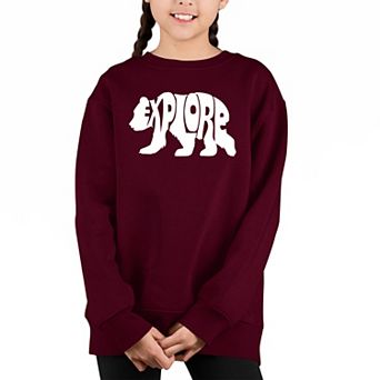Explore - Girl's Word Art Crewneck Sweatshirt