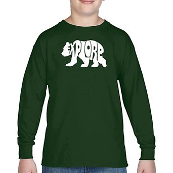 Explore - Boy's Word Art Long Sleeve T-shirt