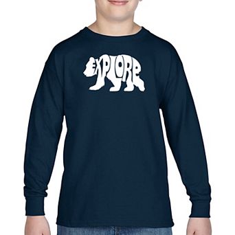 Explore - Boy's Word Art Long Sleeve T-shirt