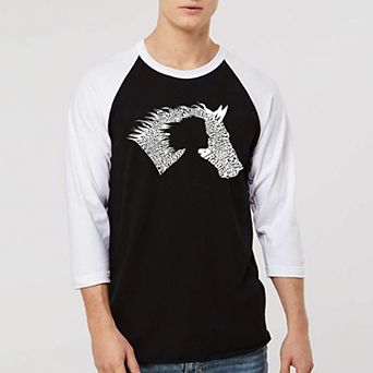 Girl Horse - Men's Raglan Baseball Word Art T-shirt