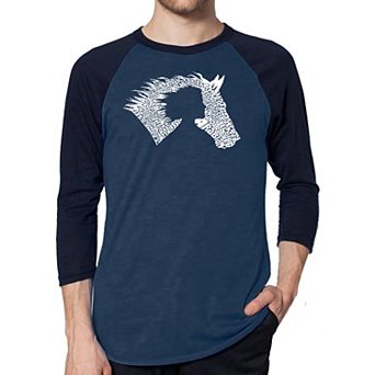 Girl Horse - Men's Raglan Baseball Word Art T-shirt