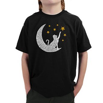 Cat Moon - Boy's Word Art T-shirt