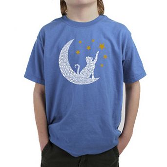 Cat Moon - Boy's Word Art T-shirt
