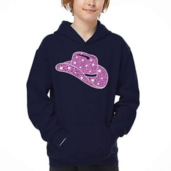 Cowgirl Hat - Boy's Word Art Hooded Sweatshirt