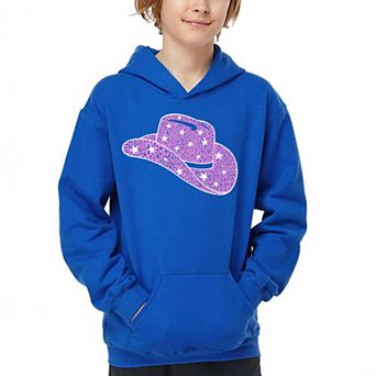 Cowgirl Hat - Boy's Word Art Hooded Sweatshirt