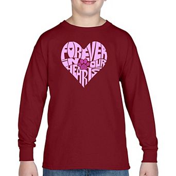 Forever In Our Hearts - Boy's Word Art Long Sleeve T-shirt