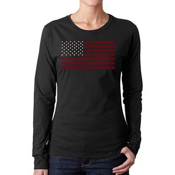 Proud To Be An American - Women's Word Art Long Sleeve T-shirt