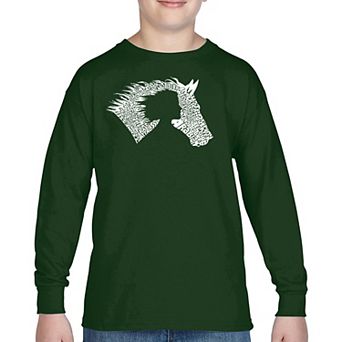 Girl Horse - Boy's Word Art Long Sleeve T-shirt