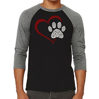 Paw Heart - Men's Raglan Baseball Word Art T-shirt
