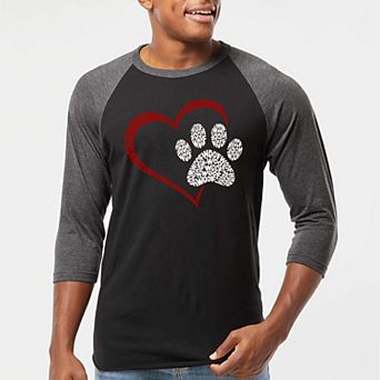 Paw Heart - Men's Raglan Baseball Word Art T-shirt