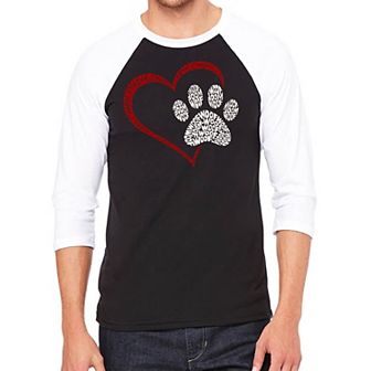 Paw Heart - Men's Raglan Baseball Word Art T-shirt
