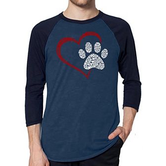 Paw Heart - Men's Raglan Baseball Word Art T-shirt