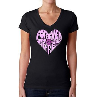 Forever In Our Hearts - Women's Word Art V-neck T-shirt