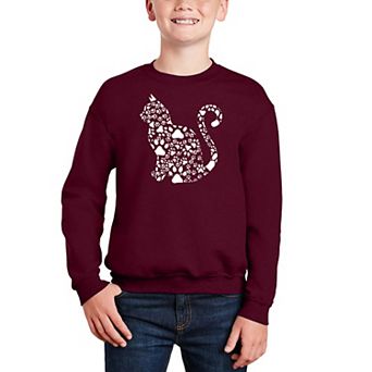 Cat Claws - Boy's Word Art Crewneck Sweatshirt