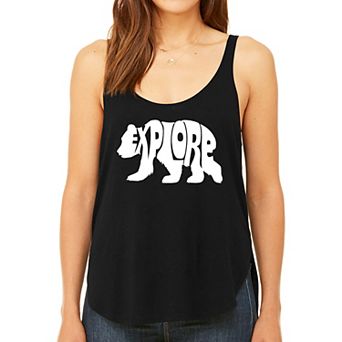 Explore - Women's Premium Word Art Flowy Tank Top