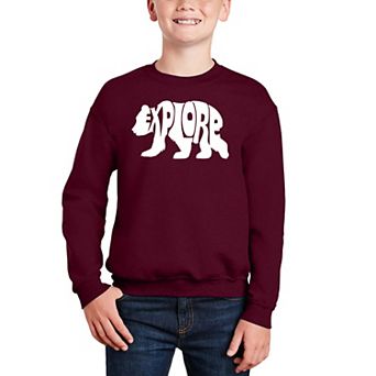 Explore - Boy's Word Art Crewneck Sweatshirt