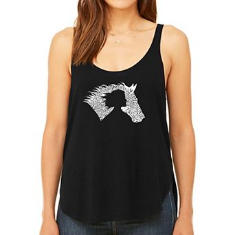 Girl Horse - Women's Premium Word Art Flowy Tank Top