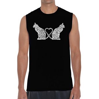 Cat Tail Hearts - Men's Word Art Sleeveless T-shirt