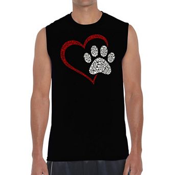Paw Heart - Men's Word Art Sleeveless T-shirt