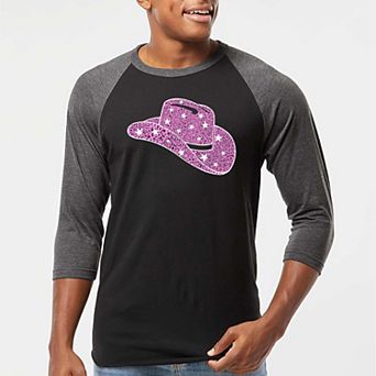 Cowgirl Hat - Men's Raglan Baseball Word Art T-shirt