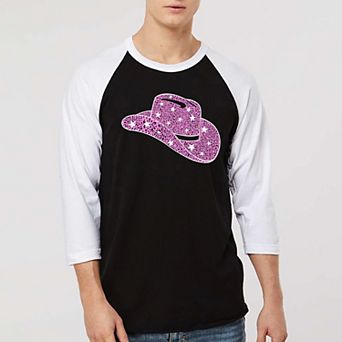 Cowgirl Hat - Men's Raglan Baseball Word Art T-shirt
