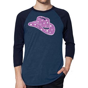 Cowgirl Hat - Men's Raglan Baseball Word Art T-shirt