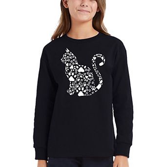 Cat Claws - Girl's Word Art Long Sleeve T-shirt
