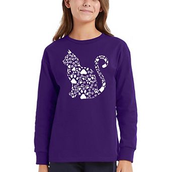 Cat Claws - Girl's Word Art Long Sleeve T-shirt