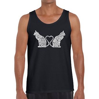 Cat Tail Hearts - Men's Word Art Tank Top