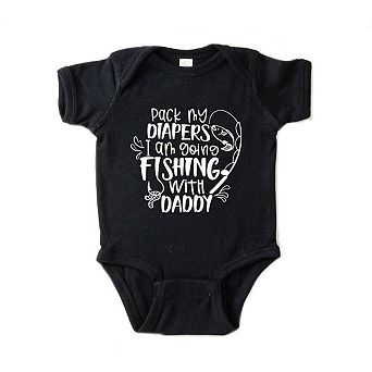 Pack My Diapers I'm Going Fishing With Daddy Baby Bodysuit