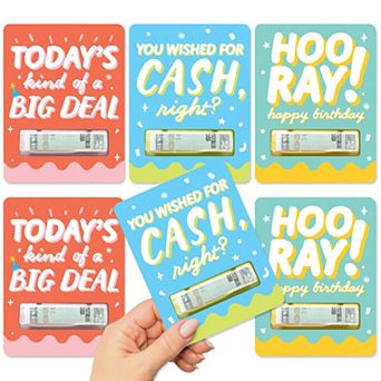 Big Dot Of Happiness Party Time - Diy Assorted Cash Holder Gift - Funny Money Cards - Set Of 6