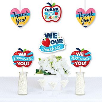 Big Dot Of Happiness Thank You Teachers - Decor Diy Teacher Appreciation Essentials - 20 ct