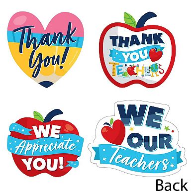 Big Dot Of Happiness Thank You Teachers - Decor Diy Teacher Appreciation Essentials - 20 Ct
