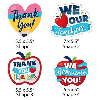 Big Dot Of Happiness Thank You Teachers - Decor Diy Teacher Appreciation Essentials - 20 Ct