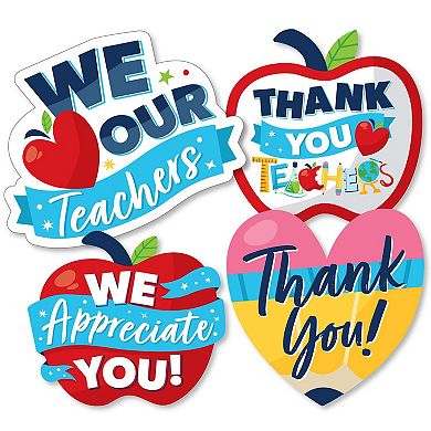 Big Dot Of Happiness Thank You Teachers - Decor Diy Teacher Appreciation Essentials - 20 Ct