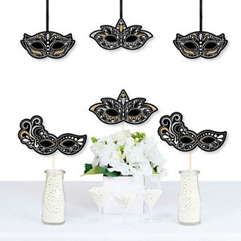 Big Dot Of Happiness Masquerade - Decorations Diy Mask Party Essentials - Set Of 20