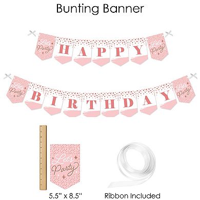 Big Dot Of Happiness Pink Rose Gold Birthday - Party Supplies Decor Kit - Fundle Bundle