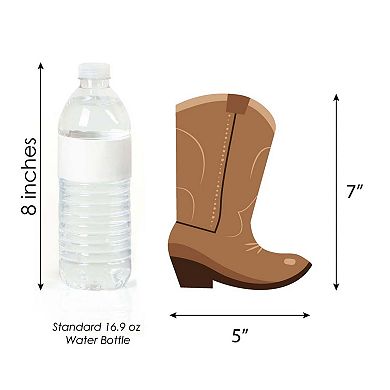 Big Dot Of Happiness Western Hoedown - Cowboy Boot Decorations Diy Party Essentials - 20 Ct