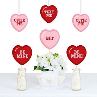 Big Dot Of Happiness Conversation Hearts - Heart Decor Valentine's Day Party Essentials 20 ct