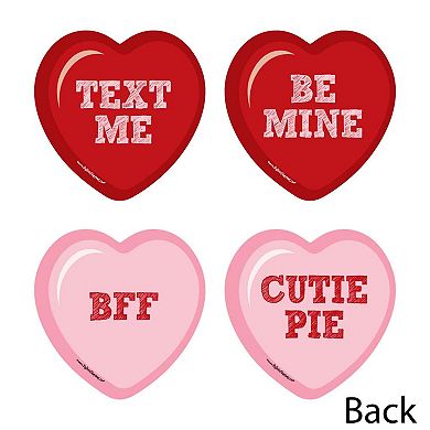 Big Dot Of Happiness Conversation Hearts - Heart Decor Valentine's Day Party Essentials 20 Ct