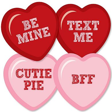 Big Dot Of Happiness Conversation Hearts - Heart Decor Valentine's Day Party Essentials 20 Ct