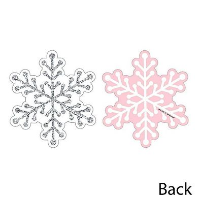 Big Dot Of Happiness Pink Winter Wonderland - Decorations Diy Party Essentials - 20 Ct