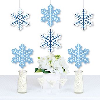 Big Dot Of Happiness Blue Snowflakes - Decorations Diy Winter Holiday Party Essentials - Set Of 20