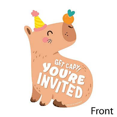 Big Dot Of Happiness Capy Birthday Capybara Party Shaped Fill-in Invitations With Envelopes 12 Ct