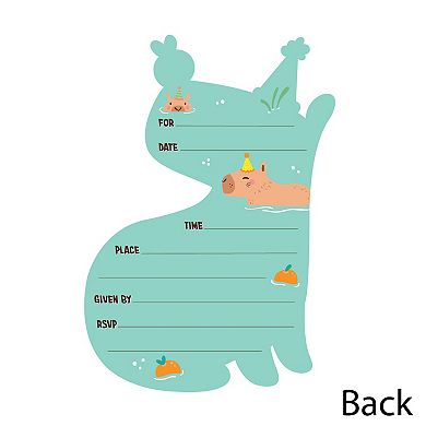 Big Dot Of Happiness Capy Birthday Capybara Party Shaped Fill-in Invitations With Envelopes 12 Ct